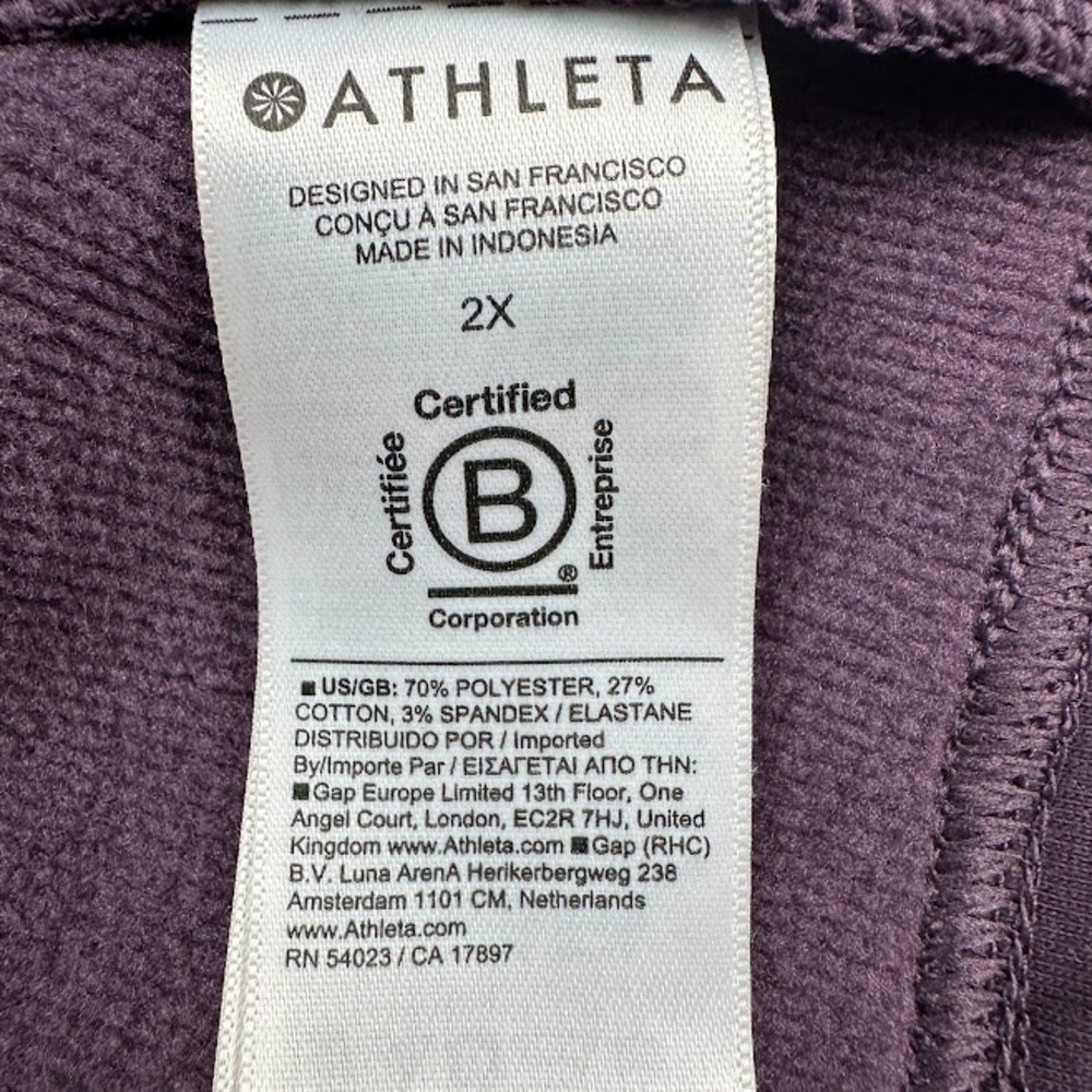 Athleta Cozy Karma Twist Neck Sweatshirt Womens 2X Purple Comfort Travel Stretch - Picture 10 of 15